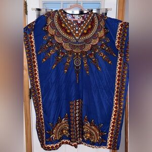 Elegant Blue Printed Kaftan
